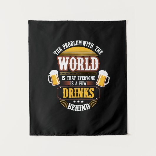 ビール好きな人みんな生まれ変わったら数杯飲んだ後 タペストリー (正面)