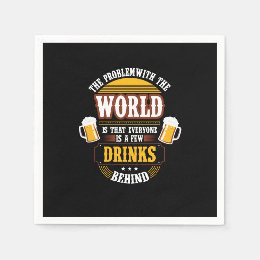ビール好きな人みんな生まれ変わったら数杯飲んでる スタンダードカクテルナプキン (正面)