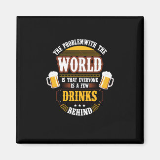 ビール好きな人みんな生まれ変わったら数杯飲んでる マグネット