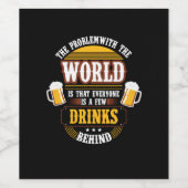 ビール好きな人みんな生まれ変わったら数杯飲んでる ワインラベル (シングルラベル)