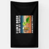 ビール好きな私 ビールが好きで、さらに亀の誕生日も 横断幕 (縦)