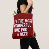 ビール好きには最高のクリスマス トートバッグ (クローズアップ)