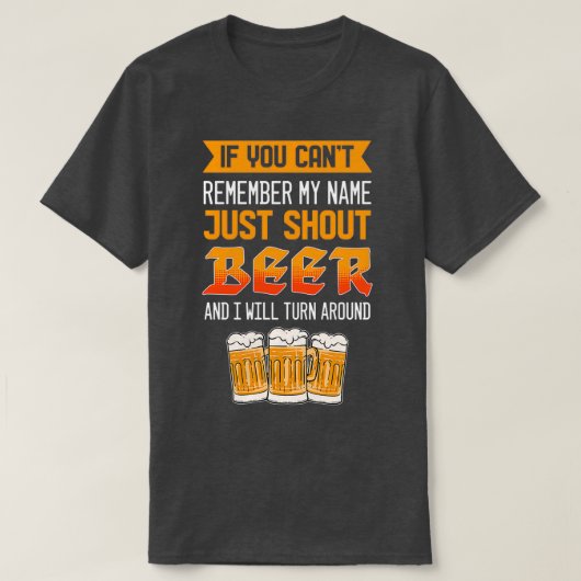 ビール好きのためにビールを叫ぶ Tシャツ (デザイン正面)