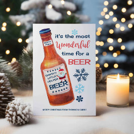 ビール好きのための楽しいクリスマスデザイン シーズンカード