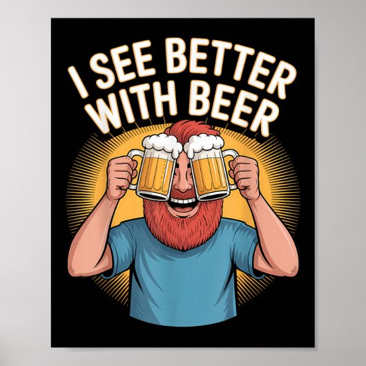 ビール好きのパーティーおもしろいが好い ポスター (正面)