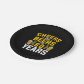 ビール好きの乾杯！還暦60歳誕生日おめでとう ペーパープレート (アングル)