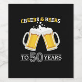 ビール好きの乾杯！50歳の誕生日おめでとう ワインラベル (シングルラベル)