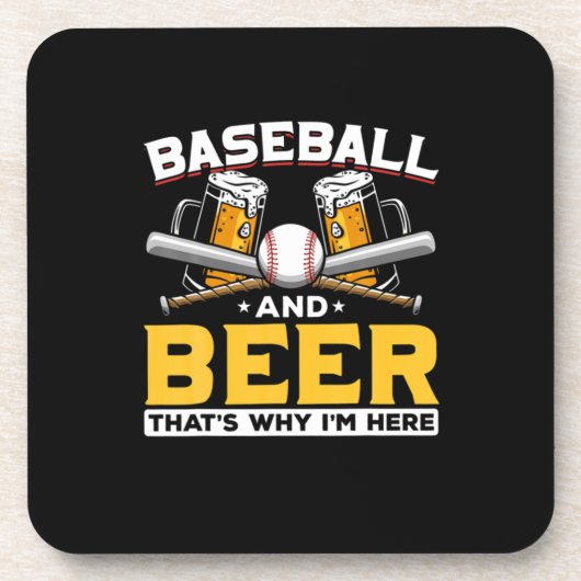 ビール好きの野球ファンへのユーモアのギフト 誕生日 コースター (正面)