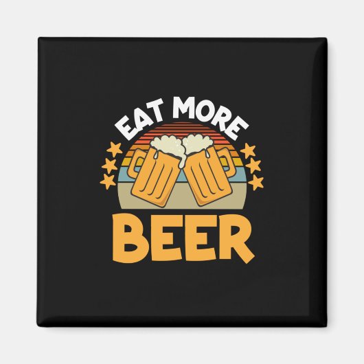 ビール好きはもっとビールを飲め 面白い飲酒 誕生日 マグネット (正面)