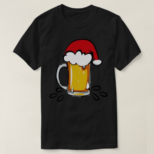 ビール好きクリスマスTシャツ Tシャツ (デザイン正面)