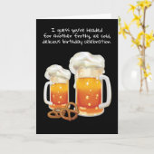 ビール好きホッピービールデイドリンカー誕生日 カード (黄色い花)
