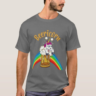 ビール好きユニコーン 楽しいビールを飲むユニコーン レトロ Tシャツ