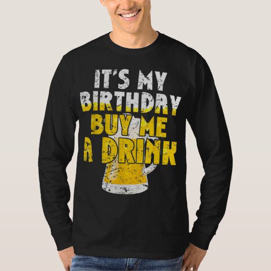 ビール好き私の誕生日買よA DrinkおもしろいDri Tシャツ (正面)