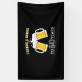 ビール好き50歳誕生日おめでとう 横断幕 (縦)