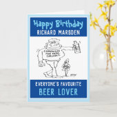 ビール好き、またはビールを飲む人へのハッピーバースデー カード (黄色い花)