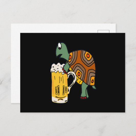 ビール好き|亀のビールがかわいい 案内ポストカード (正面/裏面)