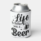ビール引用文で人生はおもしろい良い 缶クーラー (缶正面)
