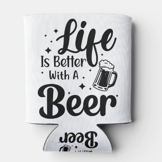 ビール引用文で人生はおもしろい良い 缶クーラー (裏面)