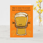 ビール引用文誕生日カード、誕生日ビール、ラッドカード カード (黄色い花)