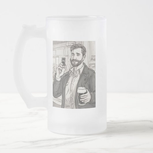 ビール引用文 フロストグラスビールジョッキ (左)