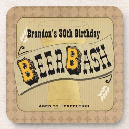 ビール強打の誕生日のコースター コースター (正面)