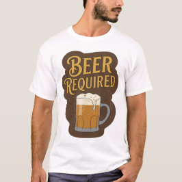 ビール必須のストライキングプリント Tシャツ