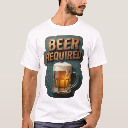 ビール必須プリント Tシャツ (正面)