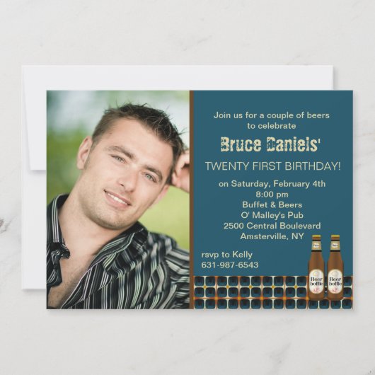 ビール応援フォト招待状 招待状 (正面)