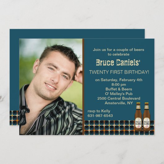 ビール応援フォト招待状 招待状 (正面/裏面)