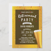 ビール応援退職パーティー赤紙吹雪 招待状 (正面)