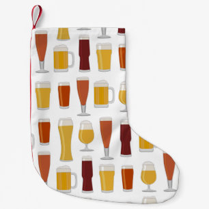 ビール恋人のプリント スモールクリスマスストッキング