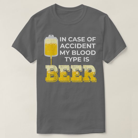 ビール恋人ギフト私の血液型はビール Tシャツ (デザイン正面)