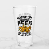 ビール想像無しの生おもしろい活 タンブラーグラス (正面)