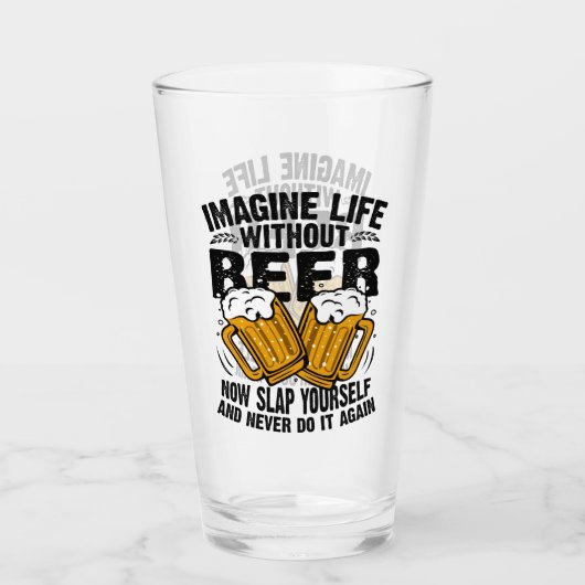 ビール想像無しの生おもしろい活 タンブラーグラス (正面)