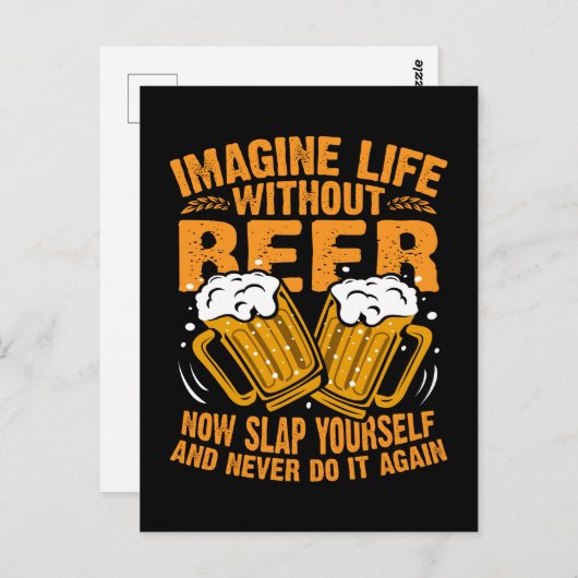 ビール想像無しの生おもしろい活 ポストカード (正面/裏面)