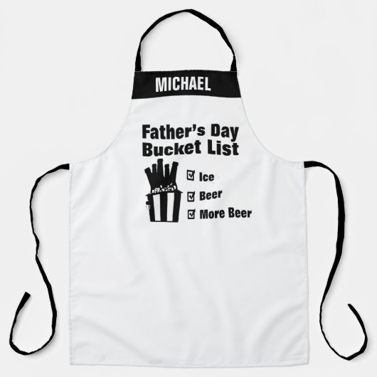 ビール愛好家の父の日ギフトパパバケットリストおもしろい エプロン (正面)