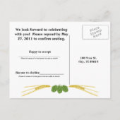 ビール愛好家のRSVPポストカード インビテーションポストカード (裏面)