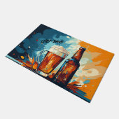 ビール愛好家ビールとマグカップ水の色のキッチン屋内 ドアマット (アングル)