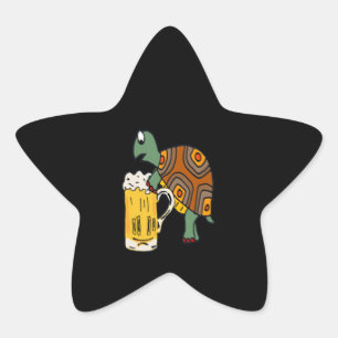 ビール愛好家 かわいいタートルビール 星シール