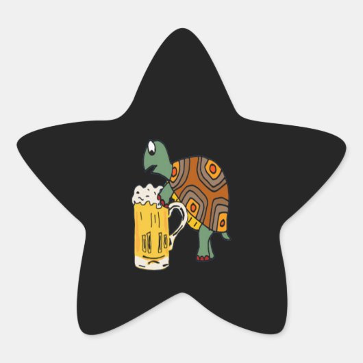 ビール愛好家 |かわいいタートルビール 星シール (正面)