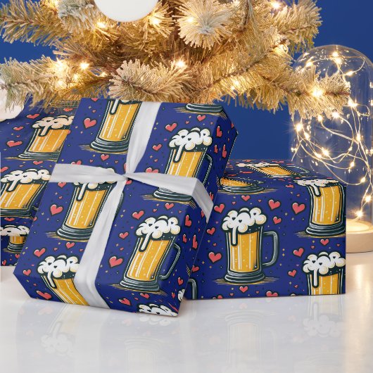 ビール愛好家 ラッピングペーパー (クリスマス)