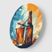 ビール愛好家 ラージ壁時計 (傾斜)