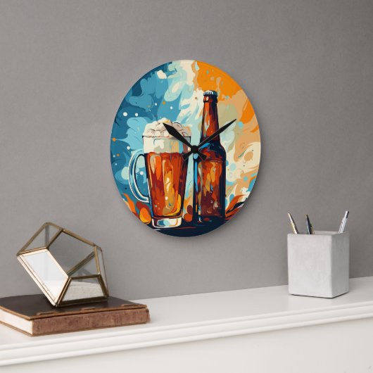 ビール愛好家 ラージ壁時計 (オフィス)