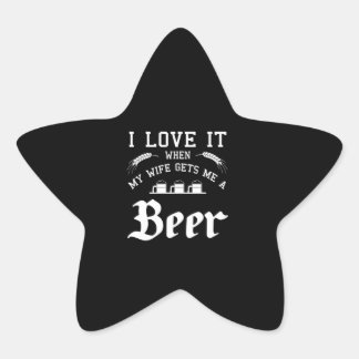 ビール愛好家 |妻がビールを飲ませてくれると大好き 星シール
