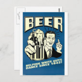 ビール救済の白人が踊る ポストカード (正面/裏面)