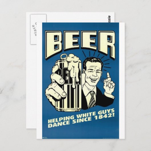 ビール救済の白人が踊る ポストカード (正面/裏面)