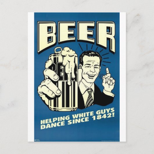 ビール救済の白人が踊る ポストカード (正面)