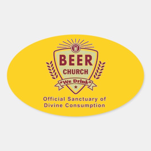 ビール教会 楕円形シール (正面)