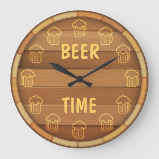 ビール時間 ラージ壁時計 (正面)