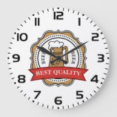 ビール最高の質クラフトビール醸造バッジャー ラージ壁時計 (正面)